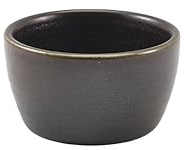 Genware RAM-PBK4 Terra Lot de 12 ramequins en porcelaine Noir Capacité 130 ml Diamètre 78 mm