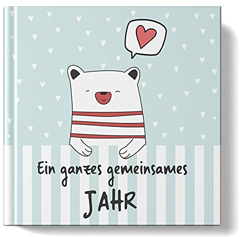Babyalbum zum Ausfüllen für das erste Jahr - für Mädchen und Jungen - mit Hardcover Einband im Format 21x21cm - 76 Seiten - von Sophies Kartenwelt