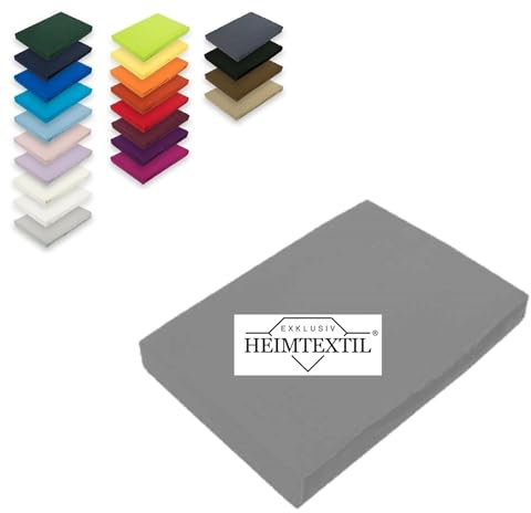 EXKLUSIV HEIMTEXTIL Jersey Spannbettlaken Premium Marke 200 x 220 cm Grau
