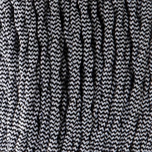 LEDSone Vintage 5 Meters 2 core Black and White Color Twisted Italian Braided Cable Electrical Fabric Flexible Lamp Cable Wire Cord For UK Light