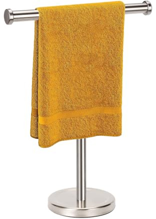 Hand Towel Holder Stand with Heavy Base, Hand Towel Rack for Bathroom (Stainless Steel, Brushed Nickel)