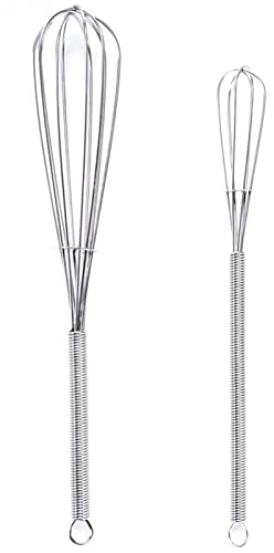 Syfunlv Fouets, Fouets en Acier Inoxydable Fouet, Fouet Patisserie Professionnel Fouet, Batteur Mini, Fouet Cuisine, Manuel à Oufs pour Mélanger Fouetter Battre en Remuant. (19.8 x 3.8 cm)
