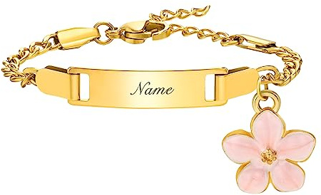 XUANPAI Personalised Baby Gifts Girls Name Bracelet - Birthday Bracelets 6th 8th 10th 12th Custom Kids ID Bracelet Gifts for Children Daughter Sister Niece Toddler