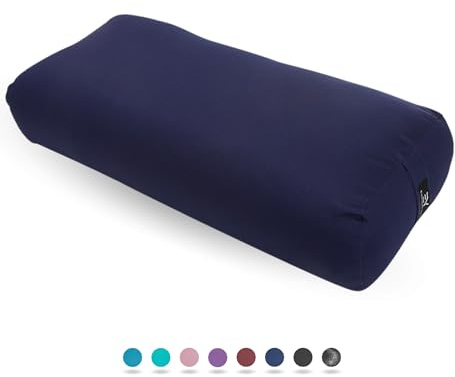 Everyday Yoga Premium Bolster, Soft & Supportive Meditation Pillow with Carry Handle, Lightweight Cushion, True Navy - Rectangular