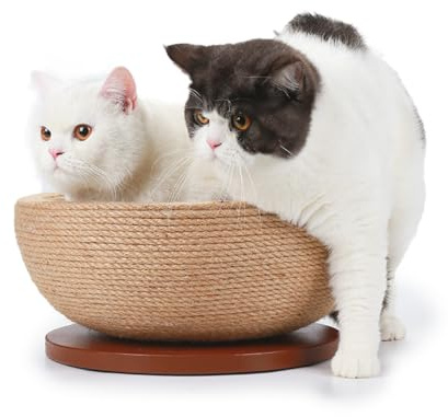 CanadianCat Company | Kratzschale für Katzen - Bowl - Sisal Schale | Katzenbett Liegemulde mit Kratzmöglichkeit für Katzen aus Sisal | ca. 45 x 45 x 16 cm