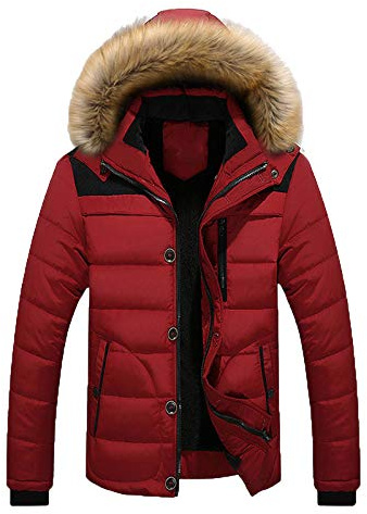 Generico Varsity Jacket Ragazzo Cappotto con Zipper Jacket Jacket Caldo Cappuccio Men Winter Outdoor Spessore Pocket Men's Coats & Jackets Vestiti Taglie Forti