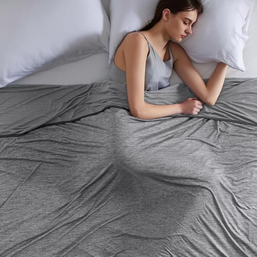 BEDSURE Coperta Rinfrescante Fresca – Bifacciale Coperta Estiva con Fibre Arc-Chill Q-Max >0.4, Leggera e Traspirante, Coperta Fresca per Chi Soffre il Caldo e Sudorazione Notturna, 240x220 cm, Grigio