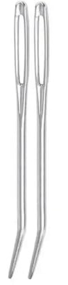 umass 2 Stück gebogene Spitze, großes Öhr, gebogene Nadel, Handarbeiten, Nähen, Aluminium, verschiedene Größen, Häkelnadeln, Stricken