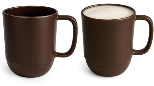 JapanBargain 2 Pack Japanese Unbreakable BPA Free Microwavable Dishwasher Safe 12 Ounce Travel Mug, Chocolate Color