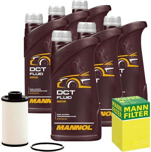 Mann Ölfilter 6L Mannol Dct Doppelkupplungs-Getriebeöl | H6003z(HX132D)+6x 8202 Mannol+Mann Hydraulikfilter, Mannol 8202 Dct Fluid