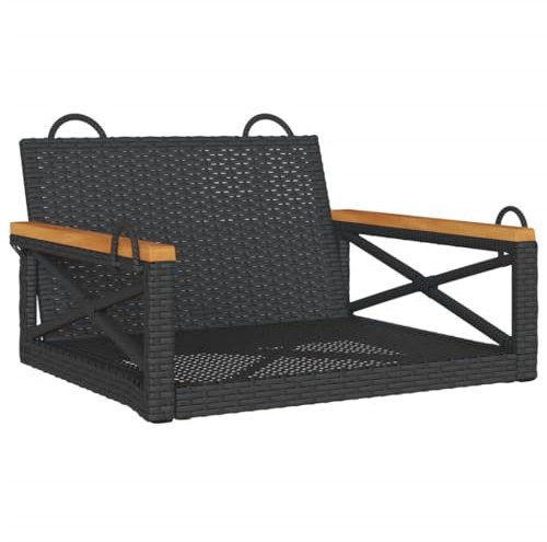 vidaXL Hängesessel Schwarz 63x62x40 cm Poly Rattan