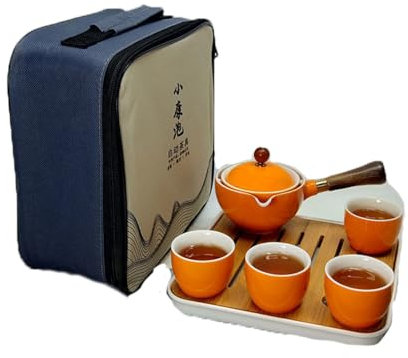 kaixiaochai 360 Degree Rotating Teapot Set, 2023 New 360° Rotation Tea Maker, Ceramic Portable Travel Tea Set, Chinese Kung Fu Tea Set (Brilliant)