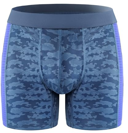 HANSILK Men's Reusable Incontinence Pants, Washable Cotton Boxer Briefs | 80ml Absorbent Leakproof Underwear with Breathable and Odour Control Comfortable for Sleep and Daily Use Blue XL