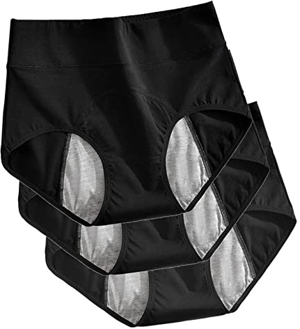 GNbow Culotte D'incontinence Urinaire Lavable avec Zone Absorbante Anti-Fuite pour Femmes Culotte Menstruelle Femmes sous-Vêtements Coton sous-vêtements Slip, Confortable, 3 Pièces