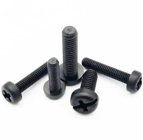 Aqxyhjk 50 stücke M2.5 Schwarz Weiß Nylon Kunststoff Flachkopf Kreuz Runde Schraube Bolzen Länge 5mm-50mm(Black,6MM_M2.5 50PCS)