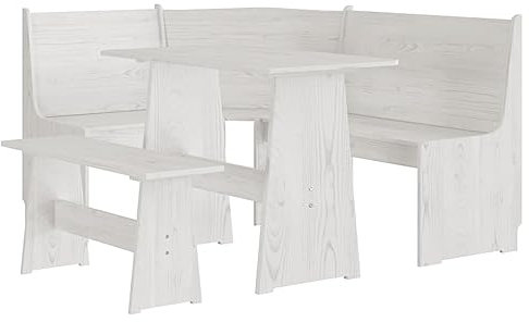 Kangmusi 3-TLG. Eckbankgruppe Wei? Massivholz Kiefer, kangmusi3096568