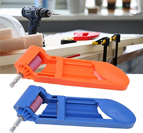 Drill Bit Sharpener Tool, 2PCS Portable Drill Sharpener Corundum Grinding Wheel Power Tool Drills Polishing Tool Set, Sharpening Stones
