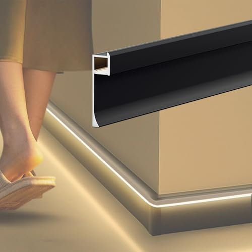 Stuckleisten Decke LED 10 5 2 1 Packung 1 M LED-Aluminium-Kanalsockelleisten, Indirekte Beleuchtung, LED-Fußleiste/Wandsockel Für Flurtreppen, Oberflächenmontiertes Kronenleistenprofil(1 pack,5 cm(2 i