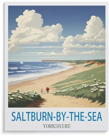 paper Jigsaw Puzzle 1000 Pieces，Vintage Travel Poster Saltburn by The Sea Yorkshire，Adult Children Toys Decompression Game（50x70cm）-A83