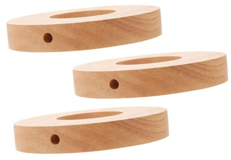 Uonlytech Socle En Bois Massif Pour Lampe De Chevet 3 Pièces Bases Rondes Pour Veilleuse Et Lampe De Table Accessoire Pratique Pour Chambre Bureau Et Salon