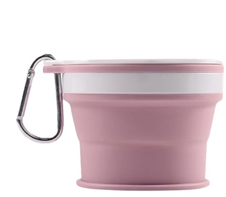 Tasse de voyage pliable en silicone portable : tasse de camping extensible, tasse pliable avec, tasse durable et étanche pour la randonnée et les activités de plein air, T