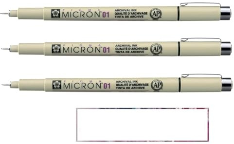 Pigma Micron Sakura 01 Schwarz, 3 Stück und 1 Karte