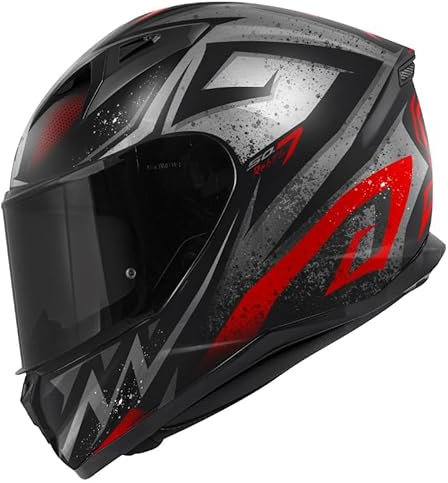 YC GIVI Casco Integral 50.7 Rebel Negro Mate Rojo Talla M