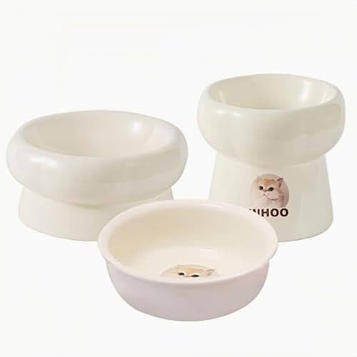 Gamelles en céramique personnalisées pour animaux de compagnie, bol de nourriture surélevé avec photo personnalisée, empêche la fatigue du cou et des moustaches, cadeau de fête d'anniversaire pour