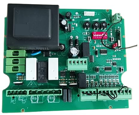 Motor Puerta Corredera, Puerta batiente/corrediza AC 433 Mhz NC Modelo for motor doble Placa de circuito de motor de puerta batiente/corredera,para Puerta de Jardín(Board 8 Remote)
