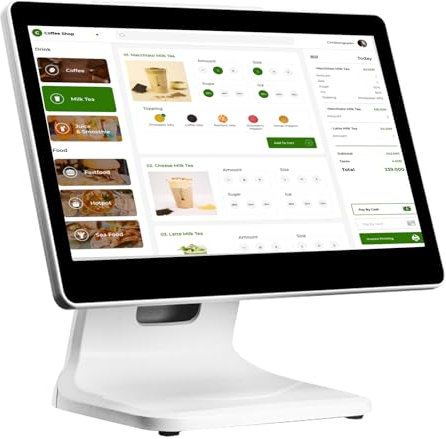 Écran de caisse enregistreuse commerciale 15,6 pouces, écran de caisse enregistreuse POS pour petites entreprises, SSD 64 Go N2930 DDR3 4 Go, pour la vente au détail/restaurant