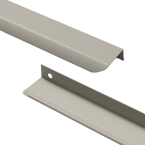 ZYFH8992 2 Stück Möbelgriff Kreisbogen unsichtbar Schrankgriffe Versteckt SchubladenKnöpfe Buntes Türgriff Hinterschraubgriff für Schlafzimmer Küche Kleiderschrank Profilgriff (300mm,Grau)