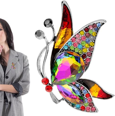 Broches Papillon Strass - Broche en Strass Délicat, Dainty Butterfly | Rhinestones Pin | Retro stil fjärilsbrosch, glänsande mode smycken tillbehör, presentidé till födelsedag, mamma, tante firand