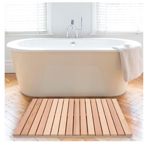 TAIPINGOZ Duschmatte aus Teakholz, Teakholz Badematte, rutschfeste Dusch-/Badematte for Badezimmer/Spa/Sauna/Türrahmen, große Bodenmatte for drinnen und draußen(30x60cm(11 3/4x23 5/8))