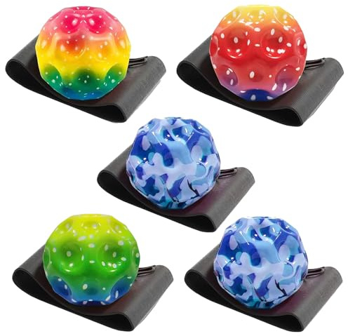 Pynzeka 5 Stück Ball Mit Schnur Kinder Jumping Balls Handgelenk Balls Mit Schnur für Innen Spiele und Außen Spiele