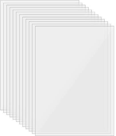 SINJEUN 12 Plaques Acryliques Transparentes A5 3mm - 210x148mm - Feuille Plastique pour Gravure Laser, Remplacement de Verre, Cadre Photo, Bricolage