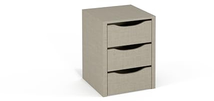 Rauch Möbel ZUBEHÖR, Schubladeneinsatz, mit 3 Schubladen, für Elementbreite 45 cm, Farbe Texline Leinenoptik, Maße 43x57x45cm