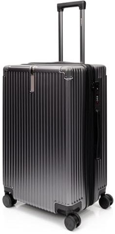 ARLT Reisekoffer, Hartschale, Schwarz, Kunststoff ABS, 43x66x29 cm, 4.2 kg, 4 Rollen, Kombinationsschloss