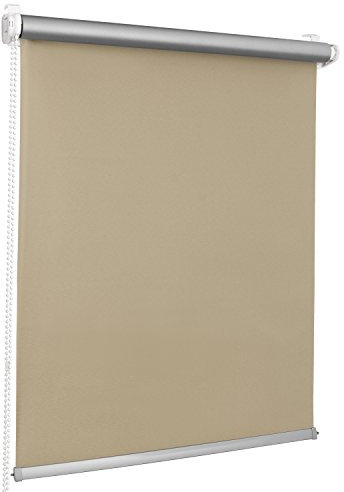 ROLLMAXXX Thermo Verdunkelungsrollo Klemmfix ohne Bohren (130 x 150 cm, Beige)