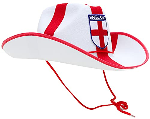 Toyland® 26cm (10) England Cowboy Style Hat - Fancy Dress - Rugby, Cricket, World Cup - Euros/St George's Day - English Party Decorations