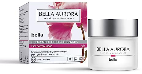 BELLA AURORA - Anti Aging und Anti-Pigmentflecken Tagescreme 50 ml, Feuchtigkeitsspendende Tagespflege für Normale bis Trockene Haut mit Sonnenschutz LSF 20 - Mit Granatapfel und Pfingstrose