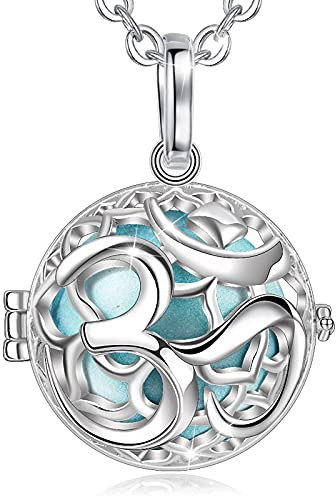 EUDORA Harmony Ball Yoga OM Símbolo Colgante Llamador de Angeles Embarazada Collares de Mujer Colgantes Mujer Bisutería Mujer Regalos Originales para Mujer