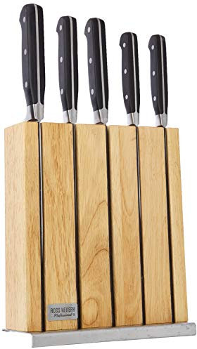 Ross Henery Professional Knives, 5 Piece stainless steel kitchen knife set in Magnetic Slot Block