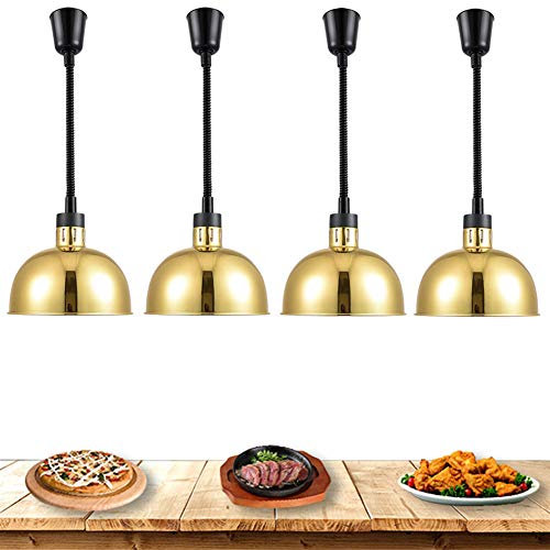 Lampada Riscaldante per Alimenti, Scaldavivande per Buffet Lampada di Calore Alimentare Lampada per Riscaldamento Alimenti con Infrarossi Lampadina 250W, Acciaio Inossidabile, 290mm
