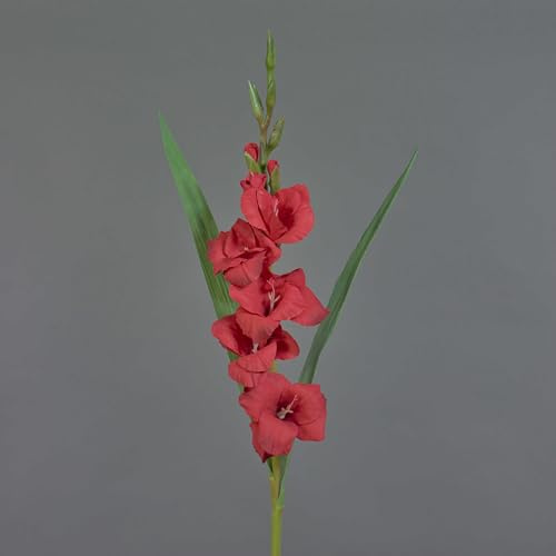 artplants.de Künstliche Blume Gladiole ELEA, rot, 85cm, Ø 3-10cm