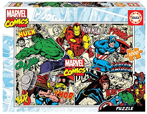 Educa - Puzzle 1000 Teile für Erwachsene | Marvel Comics, 1000 Teile, Puzzle für Erwachsene und Kinder ab 14 Jahren, Superhelden (18498)