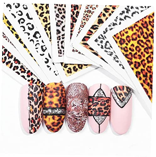 1pc Leopard Nail Art Sticker Charm Wraps Animaux Nails Decal Transfert Curseur Mesdames Manucure Décoration Accessoires