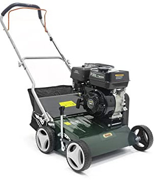 Webb WEPS400 4 Wheel Petrol Lawn Scarifier & Raker with 40cm Working Width, 8 Depths and 45L Collection Bag - 3 Year Guarantee