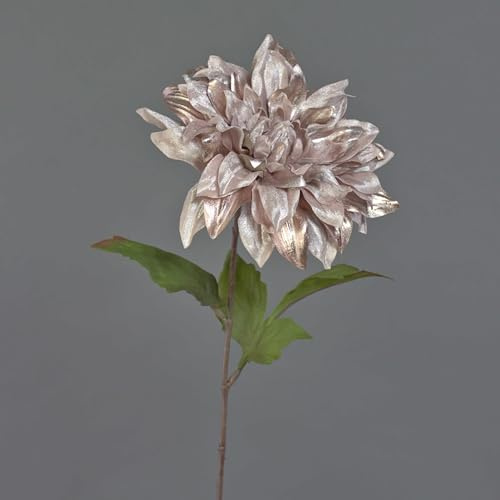 artplants.de Seidenblume Dahlie MINBU, beige-rosa, 60cm, Ø18cm | Kunstpflanze Georgine