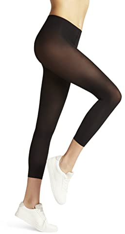 FALKE Damen Leggings Pure Matt 50 DEN Capri W Le halb-blickdicht einfarbig 1 Stück, Schwarz Black 3009, L