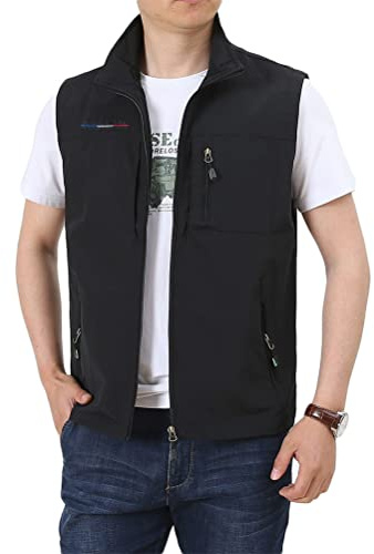 ORANDESIGNE Gilet D'extérieur pour Homme Été Multipoche Léger Respirant sans Manches Veste Gilet de Photographie